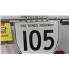 Image 3 : Ontario Kings #105 Highway Shield Shaped Sign 18'' x 28 1/2'' with 