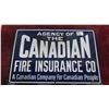 Image 1 : Vintage Canadian Fire Insurance Co. Porcelain Sign 12'' x 18''  Excellent
