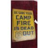Image 2 : Vintage Camp Fire Dead Out Forest Service Metal Embossed Sign 10'' x 