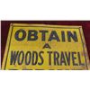 Image 2 : 1945 Woods Travel Forest Permit Metal Embossed 10'' x 14'' 
