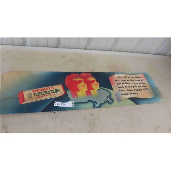 Wrigleys Spearmint Gum Cardboard Vintage Advertising 11'' x 42''