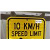 Image 2 : 10km Watch for Children Metal Traffic Sign 11 1/2'' x 17 1/2'' 