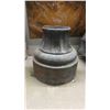 Image 8 : Red Indian Lollipop Sign Post with Cast Base, Fluted Pole with Light Bracket and Mount with Rare End