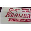 Image 2 : Kralinater Oil Filters and Cartridge Vintage Metal Sign 11'' x 22 1/2'' 