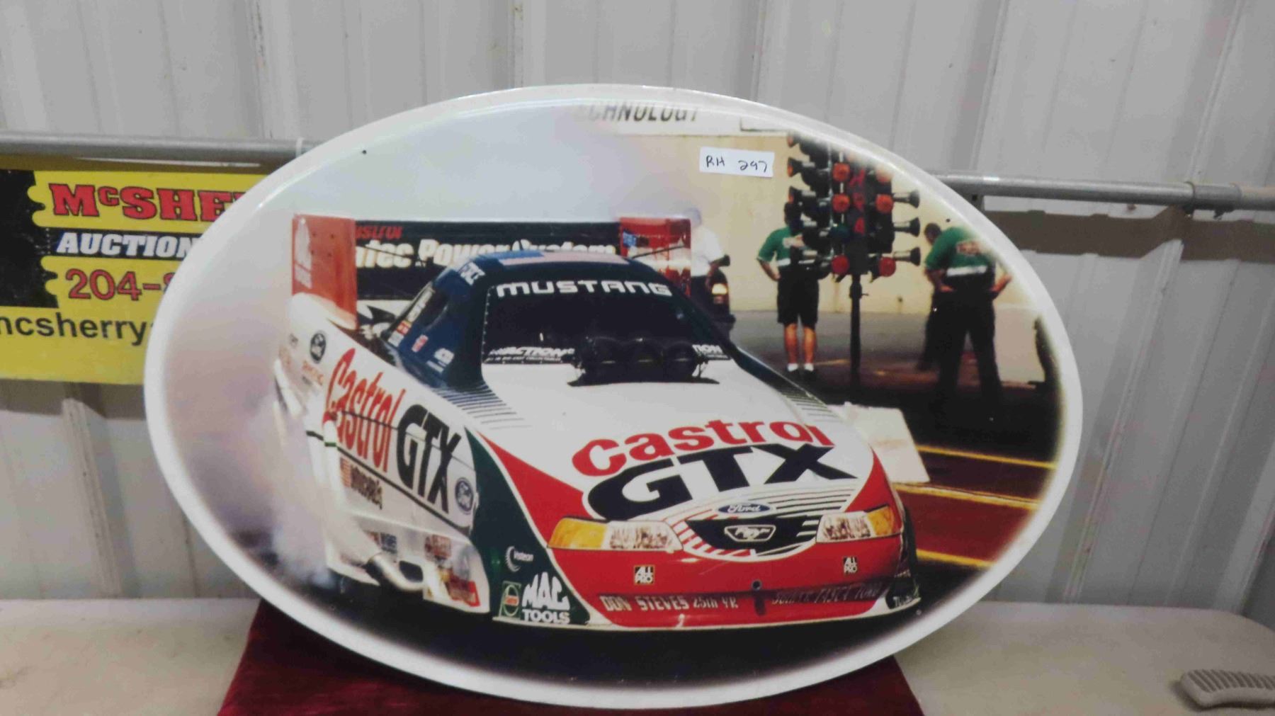 Castrol/Race Car Metal Sign (Outside Hung) 35'' x 23''