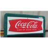 Image 2 : Coca Cola Fish Tail Menu Board Metal Embossed 20'' x 28'' (Not Too Old)