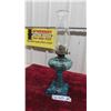 Image 1 : Coal Oil Lamp Unusual Aqua Color 