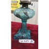 Image 2 : Coal Oil Lamp Unusual Aqua Color 