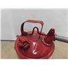 Image 2 : Metal Gas Pail with Flex Nozzle (Restored) 18'' High x 11'' Across 