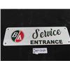 Image 1 : BA Service Entrance Fiberglass Sign (Not Too Old) 4 1/2'' x 14 1/2'' Nice