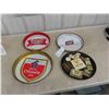 Image 1 : 4 Metal Beer Trays : Okeefe, Lambs Rum, Schlitz, Rheingold 