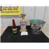 Image 1 : Budweiser Lamp , Labatts Ice Bucket , Old Country Club Beer Bottle 