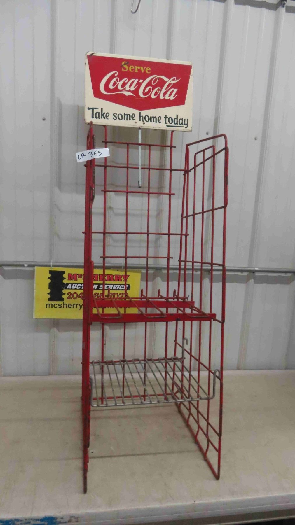 Coke Rack with Sign (Rack Size) 41 1/2'' x 15 12'' x 20'' (Sign Size)