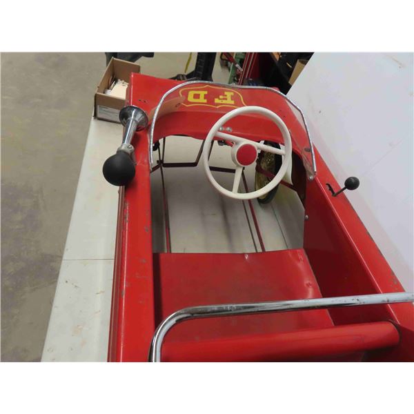 Vintage Thistle Metal Fire Department Pedal Car 42'' x 16'' x 17''
