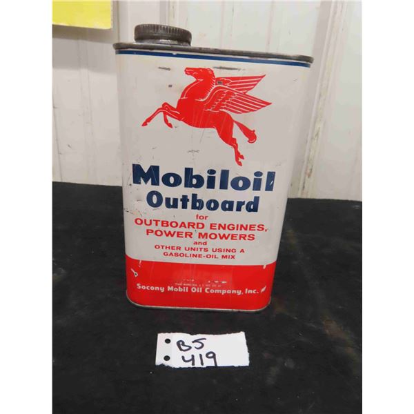 Mobil Oil Outboard Quart Can 