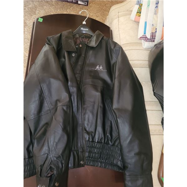 Mens Leather Jacket With Zippered Liner - Amanti Size 3Xl