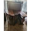 Image 1 : Lot Of 2 Vintage Demi Lune Tables + Mid Century Wooden Magazine Table