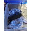 Image 2 : Lot of 5 Plastic Storage Totes with Contents