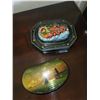 Image 3 : Set of 3 Vintage Nesting Tables + Collectible Contents on Top