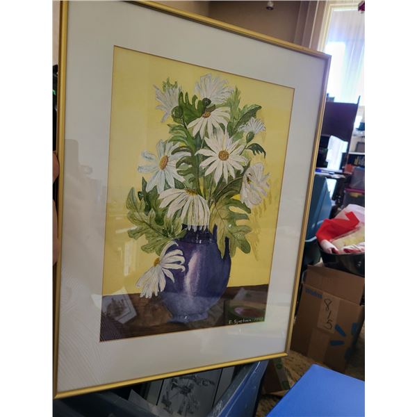 G Sjostrom Floral Picture (unsure of medium or if a print), Framed and Matted
