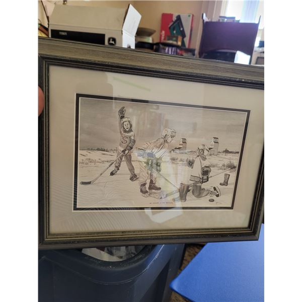 Bernie Brown "He Shoots - He Scores" Framed and Matted Print