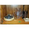Image 1 : Contents of Shelf - Crystal, Statues, Chokin +