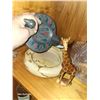 Image 2 : Contents of Shelf - Crystal, Statues, Chokin +