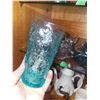 Image 2 : Contents of Shelf - Blue Crinkle Glass Set +