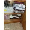 Image 1 : Contents of Cupboard in Teak Dining Room Buffet - Linens, Etc