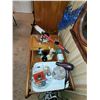 Image 1 : Contents on Top Shelf of Wooden Serving Trolley
