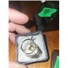 Image 1 : Small Jewellery Box With 3 Rings - 1 is stamped Sterling and 1 is stamped 10 something