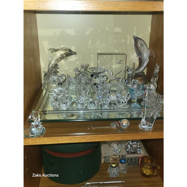 Massive Amount of Swarovski Statues, Mirrored Plate (some may possibly be just crystal, but unlikely