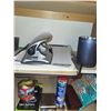 Image 1 : Contents of Second Shelf - Hole Punch, Candle/Glass, Stationary etc