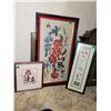 Image 1 : Lot of 3 Vintage Embroidered Pictures; Left to right - Measures 8x21.5" 11x12"; 16.5x29.5"