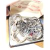 Image 2 : Clamshell Jewellery Box with Jewellery and Note saying 85 Grams 925 Silver Jewelry - Unverified, pic