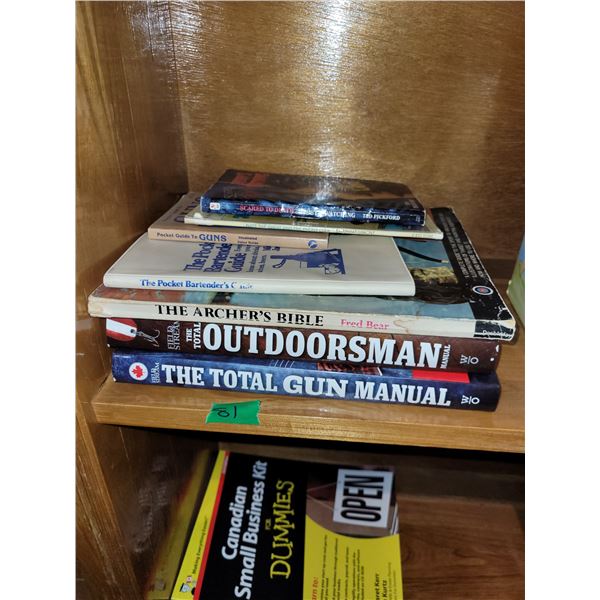 Lot of Outddors, Gun, Bartenders Books