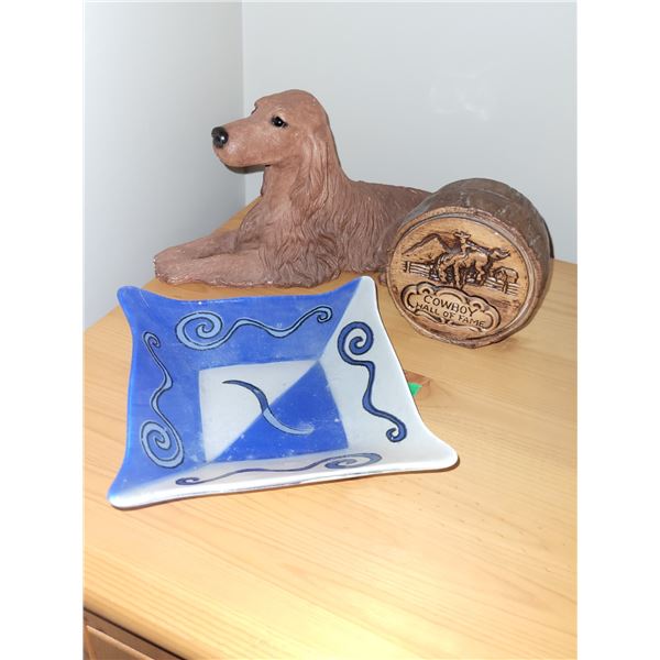 Vintage Collectible Lot - Sandicast, Norwegian Plate + Piggy Bank