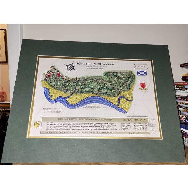 James Patterson Izatt Signed Royal Troon - Old Course Golf Club Architect Map - Measures 16x12" Matt