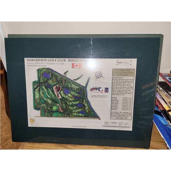 James Patterson Izatt Signed Northview Golf Club - Ridge Course Architect Map - Measures 16x12" Matt