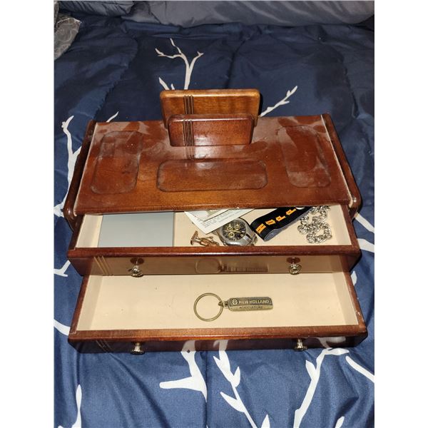 Gentlemans Watch Box with Contents - Rolex Watch - Unverified if authentic, will need repair + Vinta