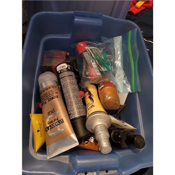 Tote with Mens Hairs Products and Such