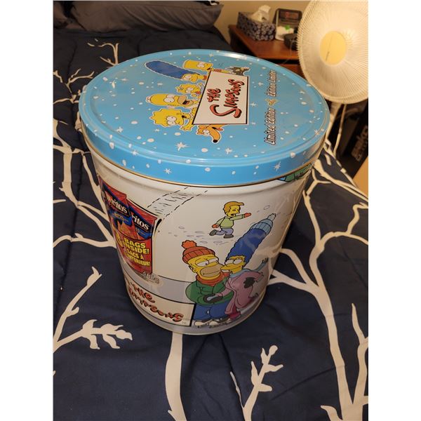 Large Older Simpsons Tin wtih Various Cigarette Packages