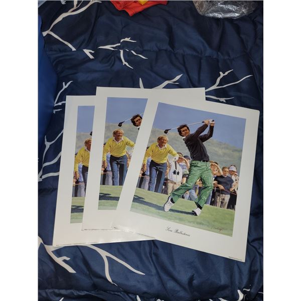 Lot of 3 Golf Prints - Each One Measures 12x15"