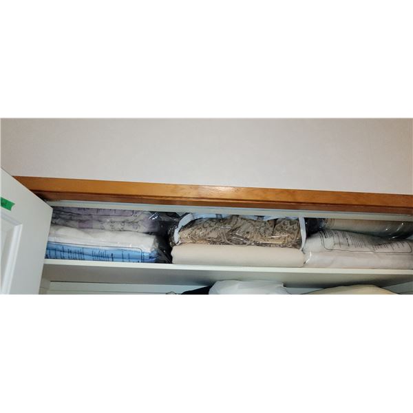 Contents of Shelf of Linen Closet - Wool Blankets & Such