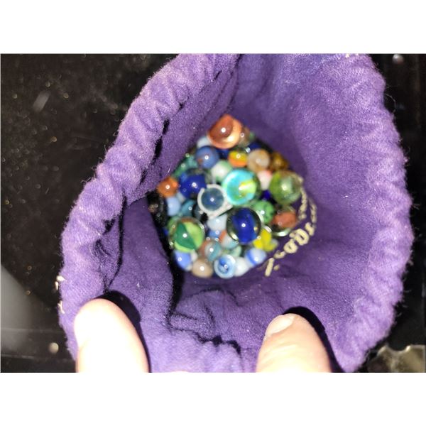 Crown Royal Purple Bag with Vintage/Estate Marbles