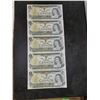 Image 1 : Lot of 5 Consecutive $1 Canada Banknotes