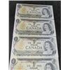 Image 3 : Lot of 5 Consecutive $1 Canada Banknotes
