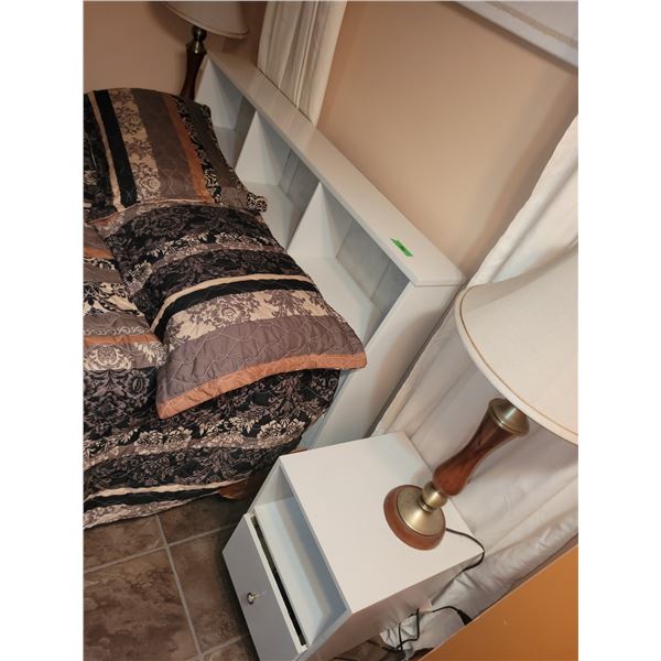 Vintage Double Bed Headboard, Rails + 2 Night Stands - Headboard Measures 56x8x39"