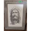 Image 2 : Framed Picture of Jesus - Measures 14x20"