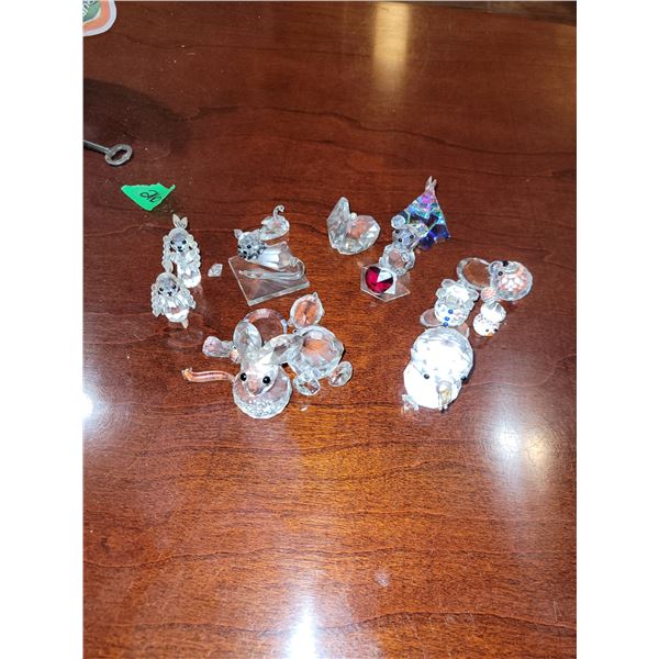 Nice Lot Crystal Miniature Statues - Some are Swarovski, many are broken and will need repair